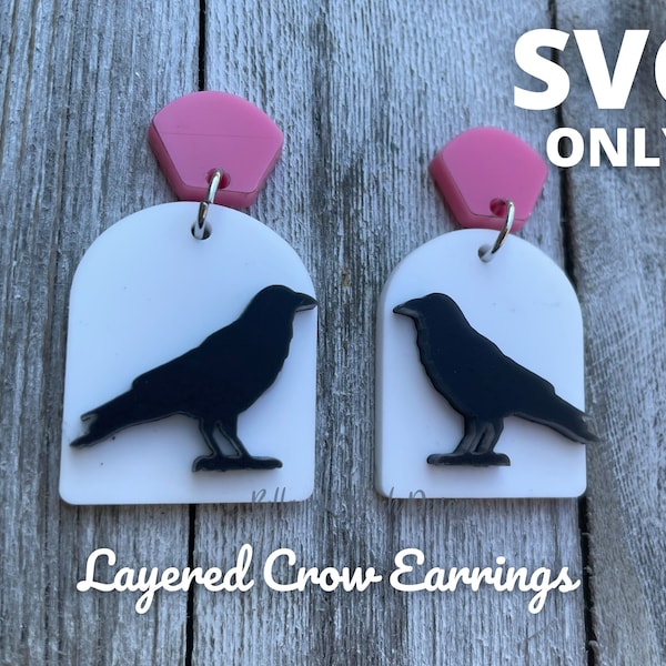 Crow Arc Earrings - Digital File Only