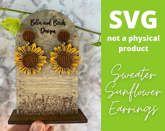 Sweater Sunflower Earrings - Digital File Only