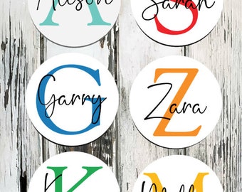 Personalised Round Name drinks coasters, Drinks mat bright gloss finish