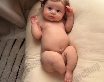Handgjorda återfödda silikondockor med öppna ögon, pojke eller flicka