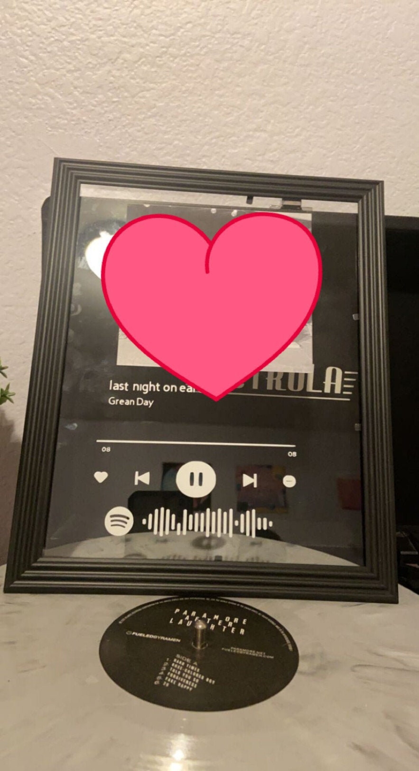 Personalized song glass frame album cover custom music Etsy