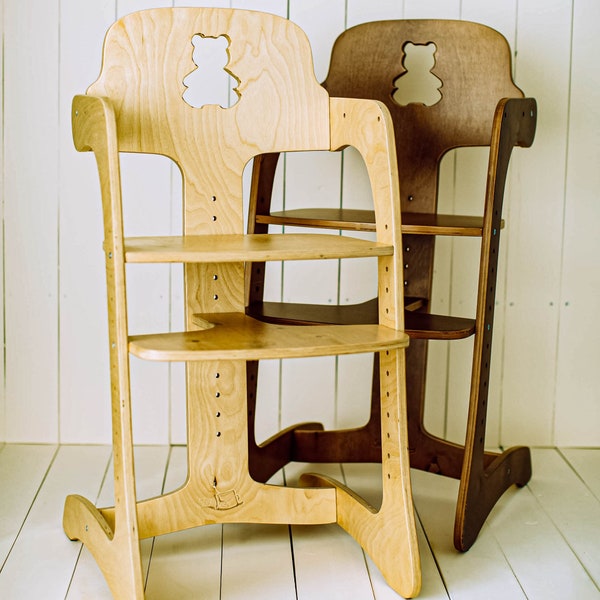 Wooden High Chair Etsy
