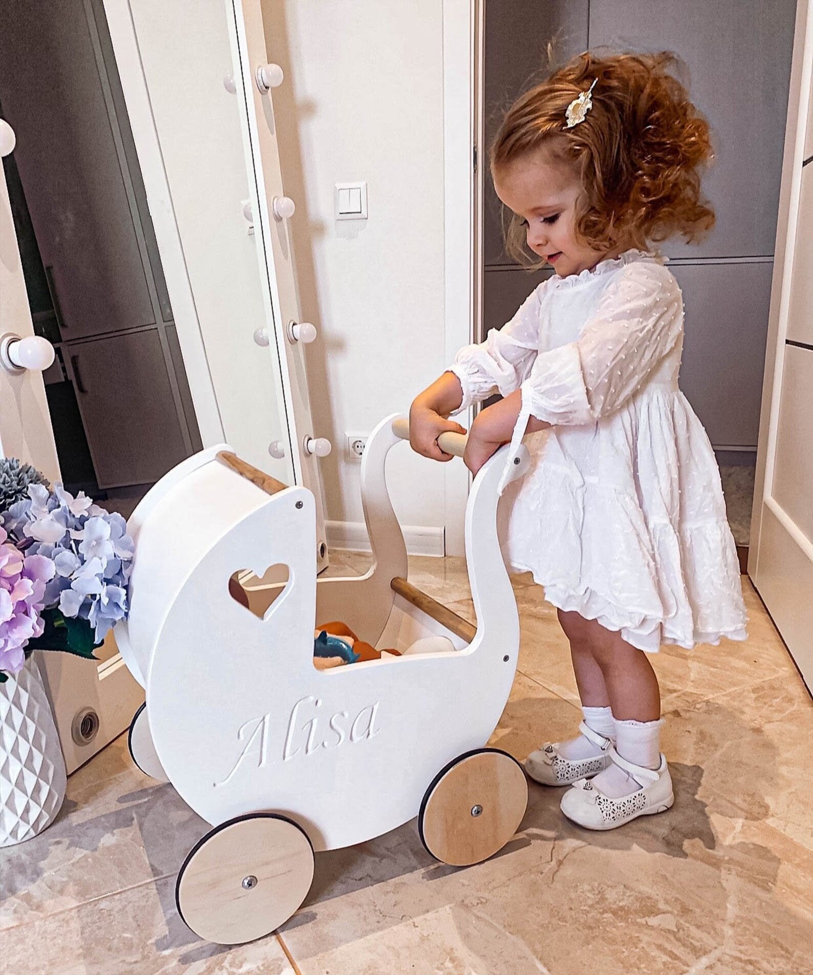 Doll Strollerwalker for Childrenwooden Strollercustom Etsy