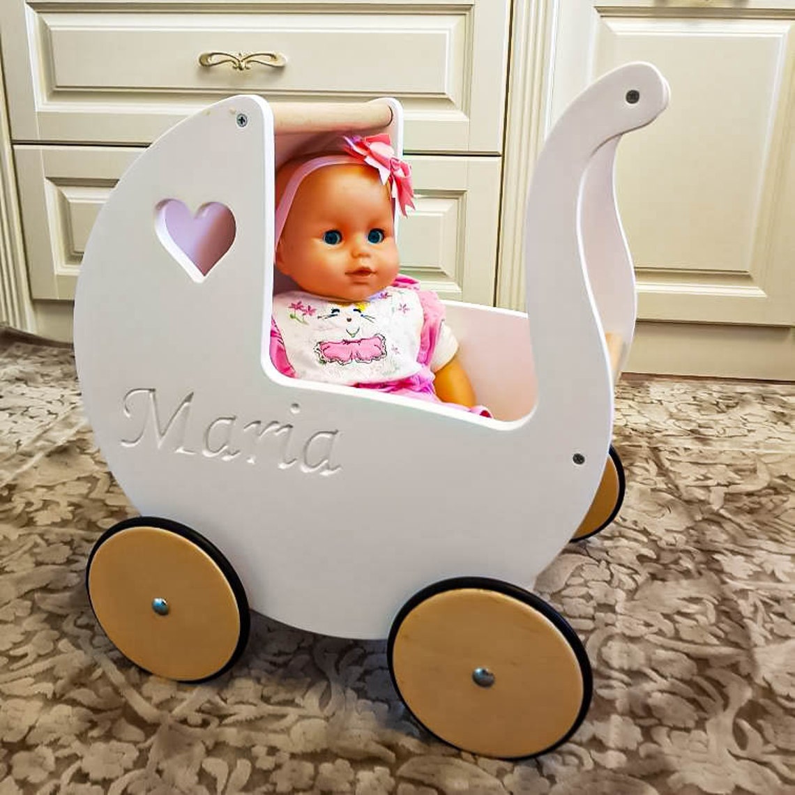 Doll Strollerwalker for Childrenwooden Strollercustom Etsy
