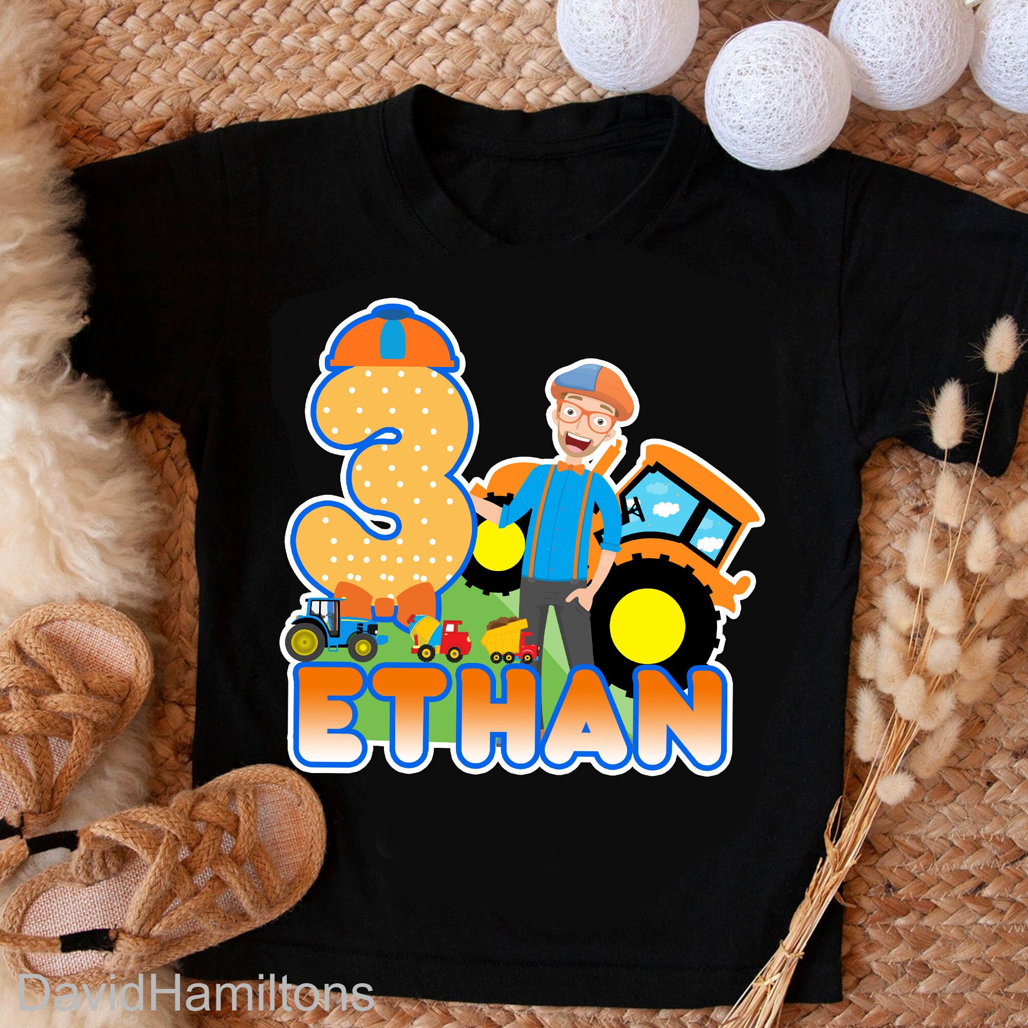 Blippi Excavator Birthday Shirt Blippi Family Shirt Custom Etsy