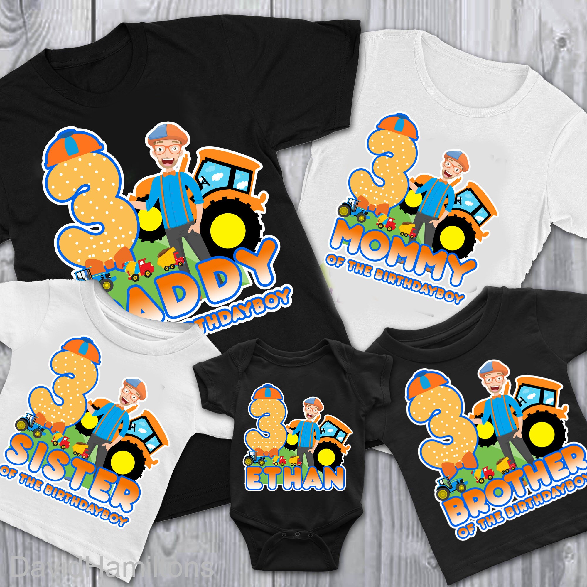 Blippi Excavator Birthday Shirt Blippi Family Shirt Custom Etsy
