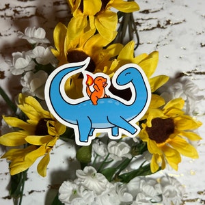 Charmander - brachiosaurus dinosaur Weatherproof Die-cut Vinyl sticker