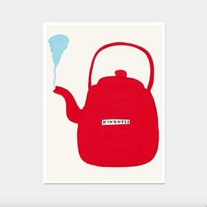 David Shrigley. Kindness Kettle. Funky Wall Poster. Shrigley Kindness Kettle Print. Trending Poster. Funky Room Wall Art. Kitchen Wall Decor