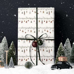 Nostalgic Nordic Christmas Wrapping Paper. Nutcracker Gift Wrap. Gingerbread Man Wrapping Paper. Classic Festive Holiday Gift Wrap for Kids image 3