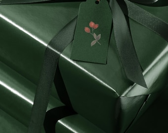 Dark Green Wrapping Paper. Elegant Christmas Green Wrapping Paper. Christmas Gift Wrap. Holiday Gift Wrap Roll. Birthday Gift Wrap Green