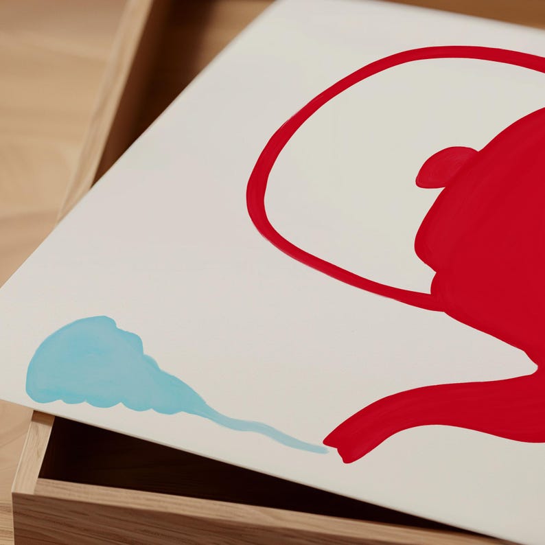 David Shrigley. Kindness Kettle. Funky Wall Poster. Shrigley Kindness Kettle Print. Trending Poster. Funky Room Wall Art. Kitchen Wall Decor