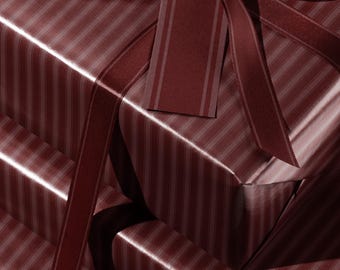 Red Striped Wrapping Paper. Classy Red Christmas Gift Wrap. Retro Wrapping Paper. Elegant Christmas Gift Wrap. Vintage Red Stripes Gift Wrap