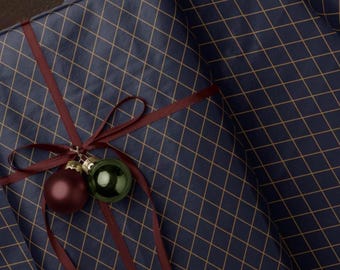 Blue Gift Wrap. Vintage Christmas Gift Wrap Paper. Blue Argyle Christmas Wrapping Paper. Classic Blue Wrapping Paper Roll. Holiday Gift Wrap