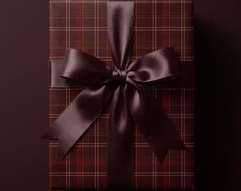 Traditional Christmas Plaid Wrapping Paper. Holiday Gift Wrap. Tartan Gift Wrap. Red Christmas Gift Wrap. Christmas Wrapping Paper Plaid