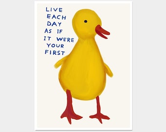 David Shrigley. Live Each Day As If It Were Your First. Kitchen Wall Decor. Contemporary Wall Art. Living Room Wall Art. Shrigley Duckling