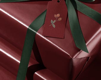 Burgundy Christmas Wrapping Paper. Dark Red Gift Wrap. Elegant Burgundy Gift Wrap. Wrapping Paper Roll. Birthday Wedding Holiday Gift Wrap
