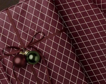 Red Christmas Gift Wrap. Burgundy Red Argyle Christmas Wrapping Paper. Classic Christmas Wrapping Paper. Plaid Holiday Gift Wrap Paper Roll
