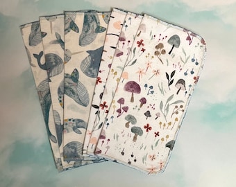 Reusable Cotton Flannel Towels, Eco Friendly Kitchen Cloths, Set of 6