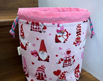 Drawstring Project bag - Gnomes