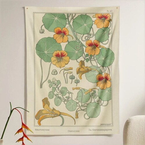 Nasturtium Flower Tapestry Etsy