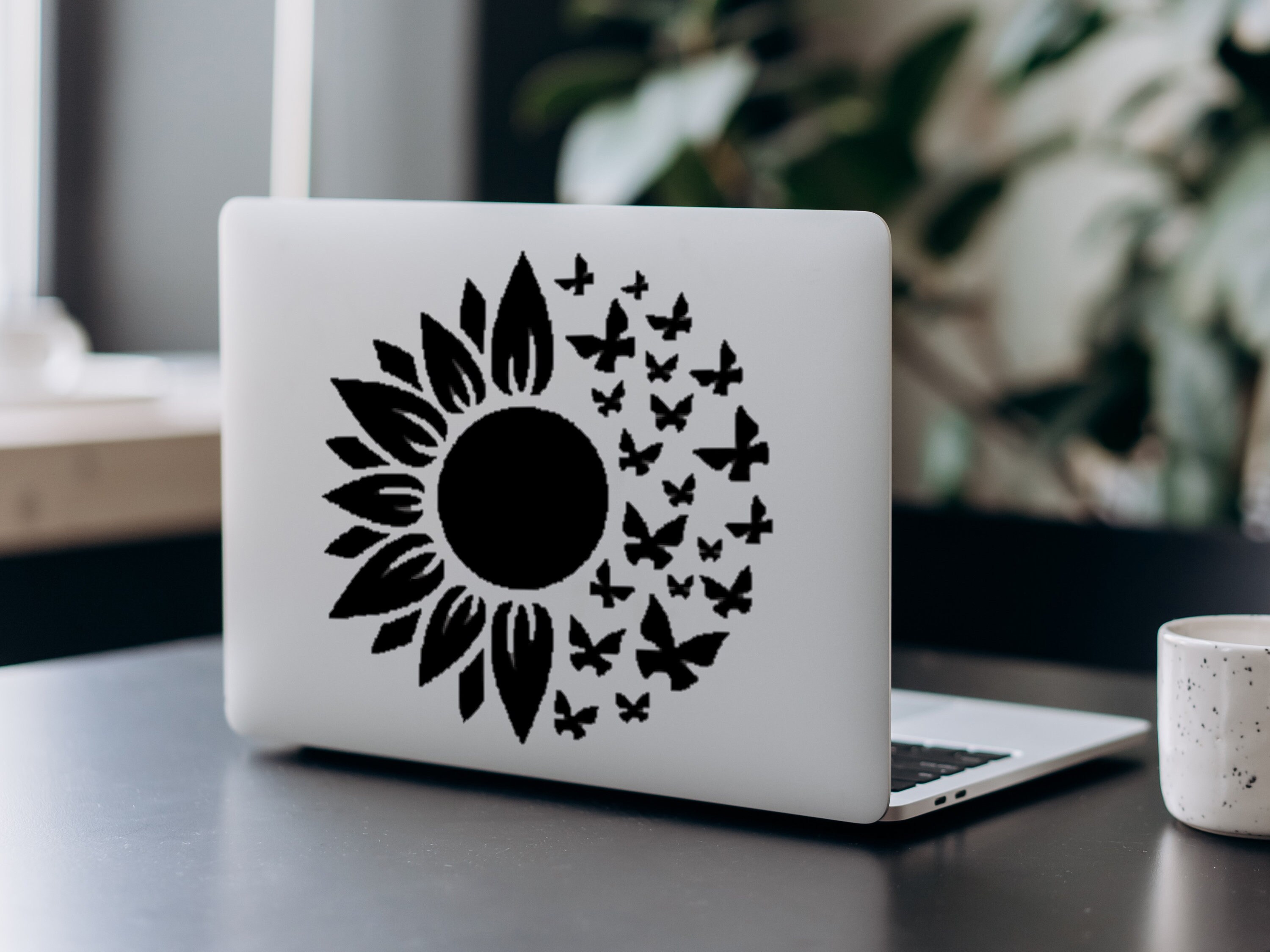 Sunflower & Butterfly Car Window Decal Nature Sticker Etsy