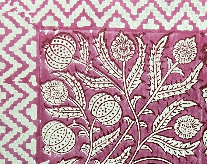 8 Seater Rectangular Floral Tablecloth with Napkin set, Jaipur Tablecloth Indian Block Print Cotton table Cover, Housewarming Gift