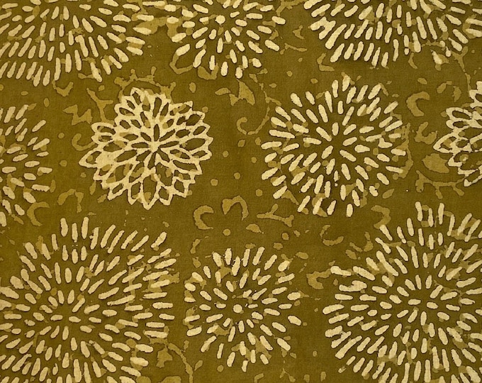 Kashish Bagru Print Fabric Natural cotton Block Printed Fabric handmade Mud Resist Dabu Clothes Fabric kimono dress Fabric By The YardFab481