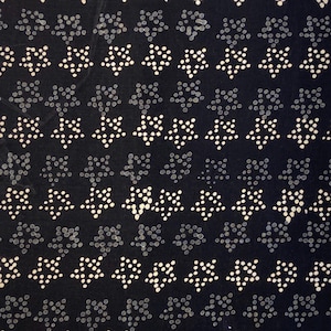 Beautiful Black and White Star Print Hand Block Fabric, Cotton Fabric, Indian Fabric, Christmas Gift , women&#39;s clothing fabric Fab488