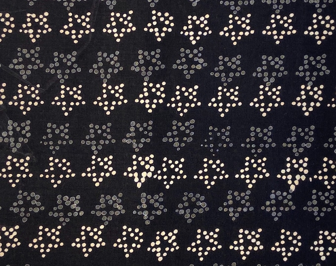 Beautiful Black and White Star Print Hand Block Fabric, Cotton Fabric, Indian Fabric, Christmas Gift , women's clothing fabric Fab488
