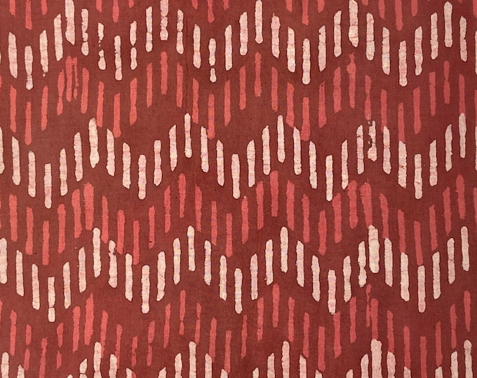 Chevron Kashish hand Block Print 100% cotton Fabric  Geometric pattern hand block print fabric Hand stamped Printed Fabric FAB-504