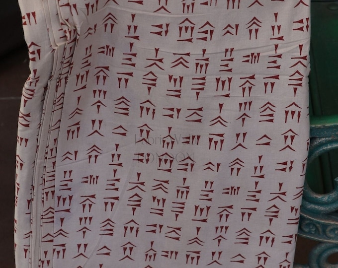 Indian Hand Block Print RED/Cotton Fabric/Jaipur/Kaftan Making fabric/Fabric for Women's Clothing/Curtains/Hand Stamped Printing/ FAB253