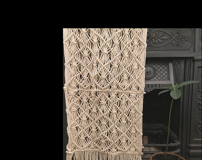 Macramé Table Runner extra wide with Tassels, boho table decoration, Christmas housewarming Home Décor 100% Recycled Yarn Eco Friendly Gifts