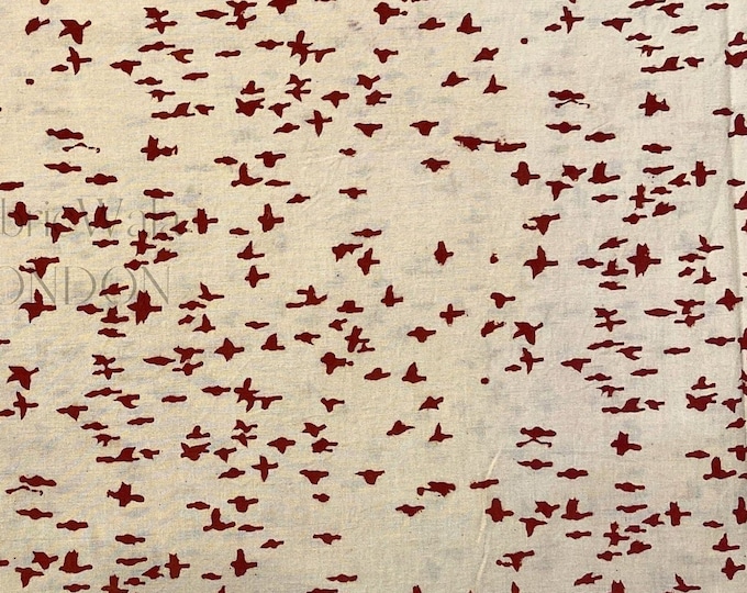 Group of Sky Birds Indian Block Print 100% Cotton Fabric Hand Stamped Curtain Fabric Beachwear Sarongs Dress Fabric Indian Fabric FAB145