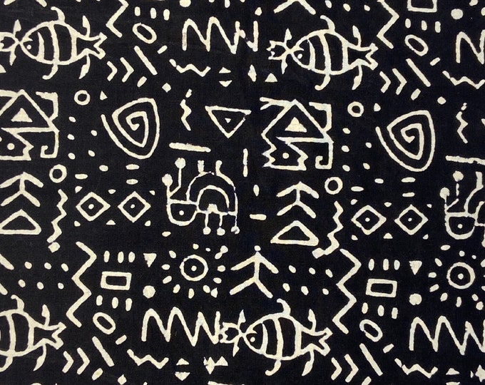 Natural Dye  Printed Block Print Cotton Black and White Indian Hand Block 100% Cotton  Women Dress Fabric Cloth By Meter Fab502