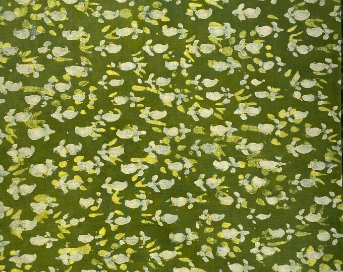 Indian Kashish Booti cotton Hand stamped Fabric fabric summer dress material wall hanging cloth FAB-479