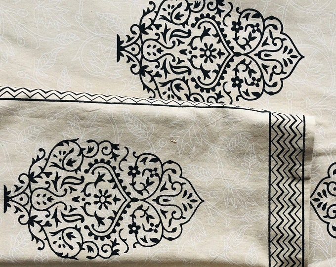 Cotton Handmade Block Print Bed Sheet Set/Floral Bed Spread/Country Cottage/Luxury bedding/Rajasthani/Jaipuri/ Bedsheet (90*108) B54