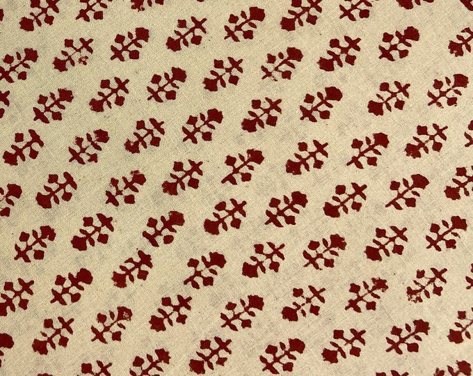 Bagh Red Booti Print Natural Dye Block Print Cotton Indian Hand Block 100% Cotton  Women Dress Fabric Cloth By Yard Fab016