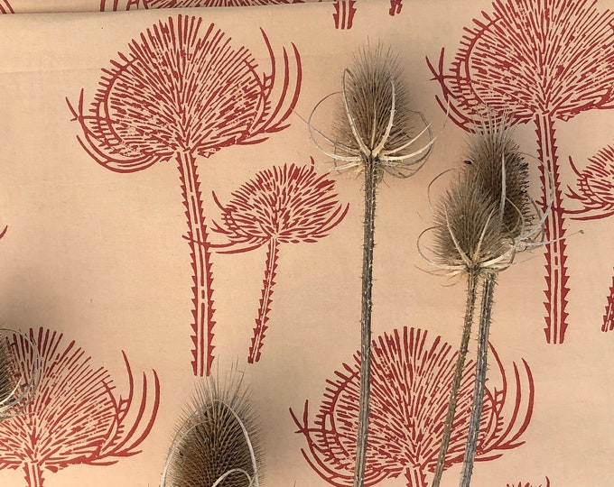 Block printed 100% cotton  Fabric red FAB256
