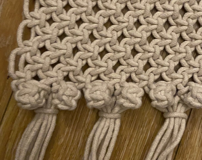 Boho Macramé Extra Wide Rug knottted rug Home Décor Floor Mat Soft Rectangle Macrame Mat With Fringe 100% Recycled Yarn Eco Friendly Gifts