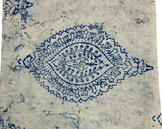 Kashish Fabric Jaipuri Hand Block Print Unstitched 100% Cotton Kashish Fabric Floral Circle Type Flower Fab047