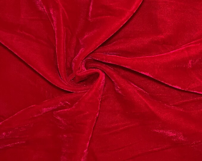 Velvet Bright Pink Red Fabric fab053