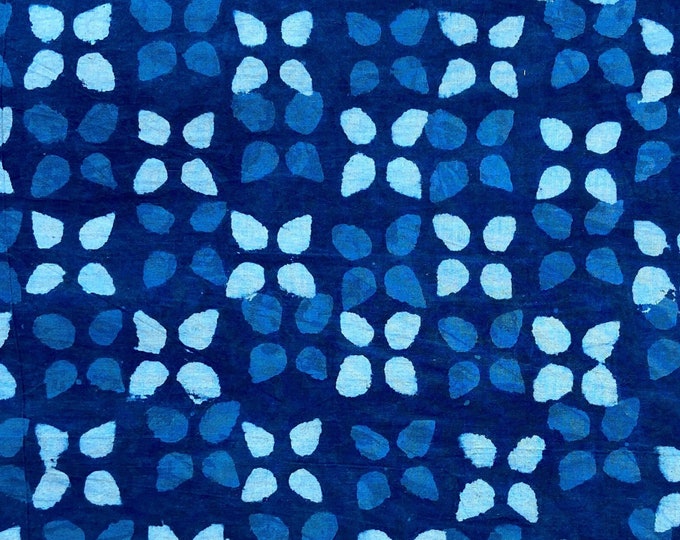 Indigo/Dabu/Blue block print fabric Hand Printed Indian Fabric Natural Vegetable Dye Tablecloth Sewing Fabric, fab-355