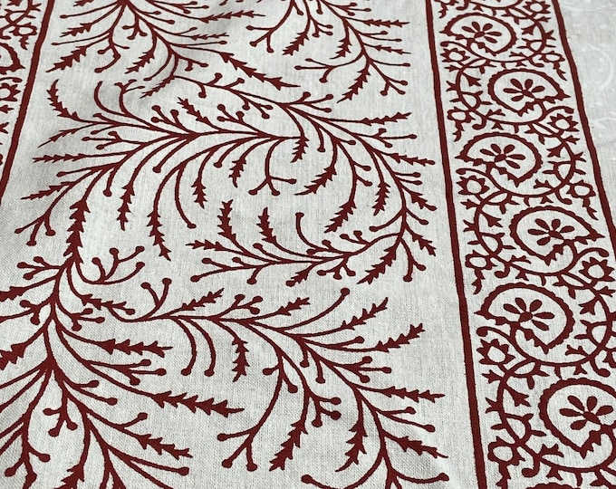 Kalamkari block print natural vegetable color paisley print table cover 1