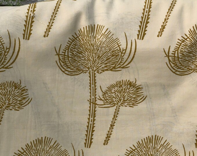 Block printed 100% cotton  Fabric mustard FAB256