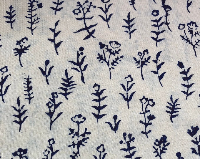 Botanical Floral Indian Hand Block Print Cotton Fabric Dress Material Wildflowers Print Luxury Cotton Fabric Floral Garden FAB167 Fabricwala