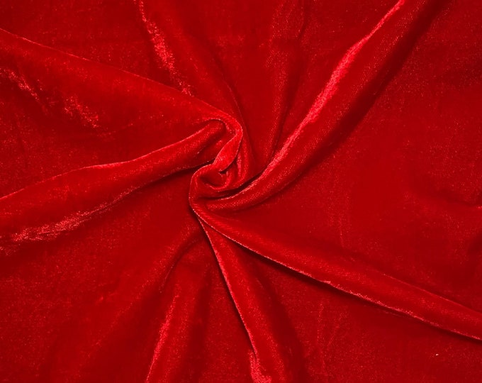 Velvet Bright Red Fabric fab429