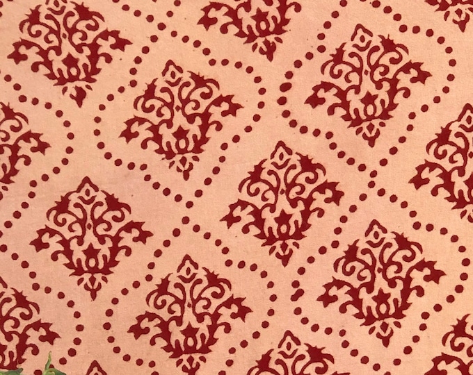Indian Block Print 100% Rayon Fabric Jaipur Fabric Photo Album Fabric Travel Journal Fabric Scrapbook Fabric Eco Friendly Handmade FAB254
