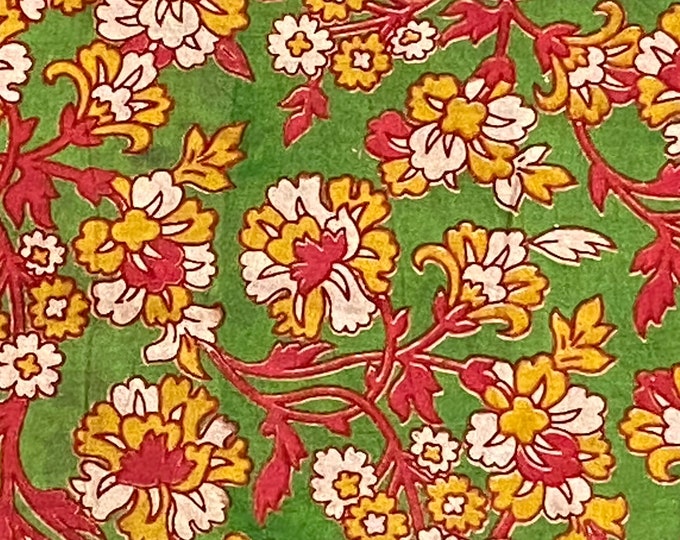 Block Print 100% cotton kalamkari Fabric, music festival dress FAB182