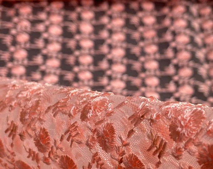 Bronze Net curtain fabric/Embroidered Pattern/Window fabric/Washable curtain Fabric/Scalloped Beaded Net Fabric/Toy Net/Bridal/Mehandi 425