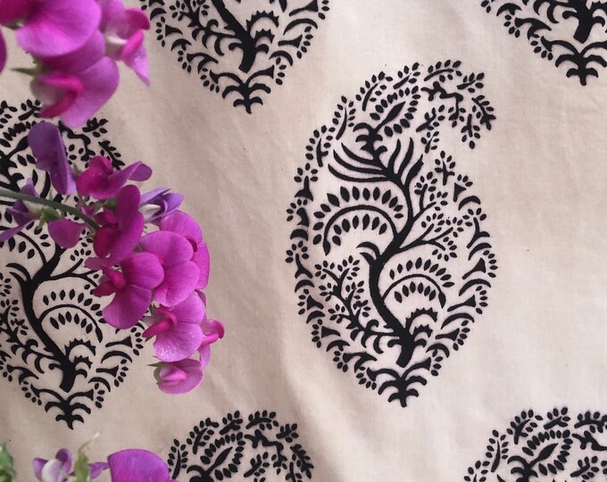 Indian Hand Block Print/100% Cotton Fabric/Jaisalmer Rajasthan Fabric/Sustainable fabric/Campor Curtains/Country cottage fabric FAB255